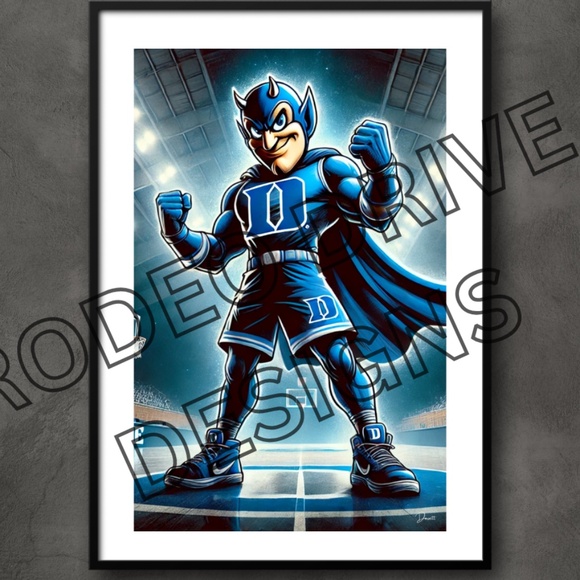 DUKE BLUE DEVILS 11X17 POSTER NCAA MARCH MADNESS POSTER-RODEO DRIVE DESIGNS - Picture 1 of 2